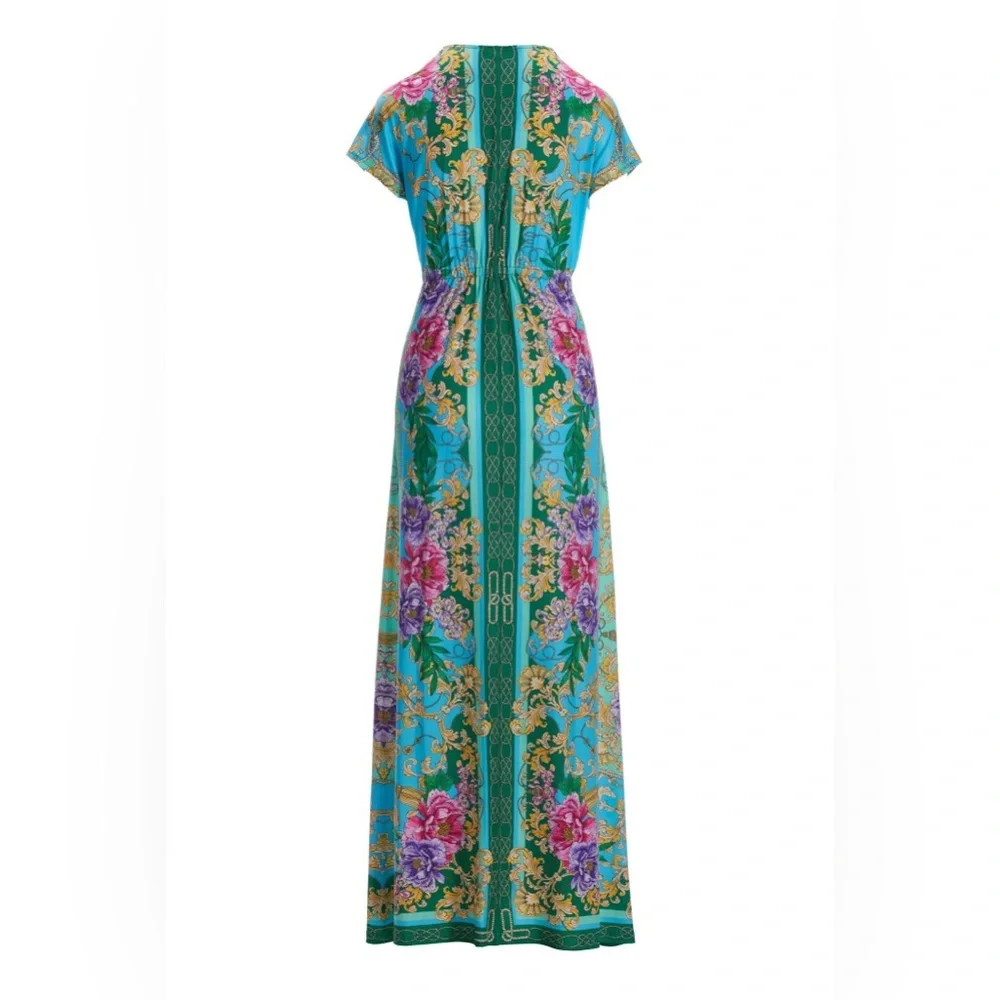Boston Proper Floral Status Border Print Maxi Dress - Picture 3 of 9